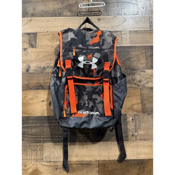 Under Armour Storm Backpack- Camo/Orange - Picture 1 of 8